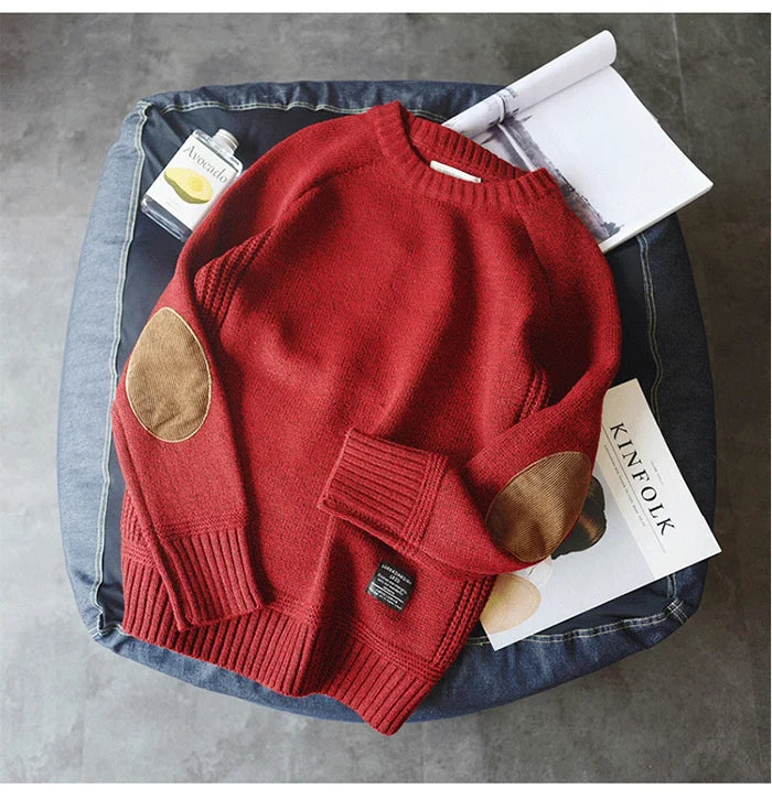Oversized Sweater With Patch Designs