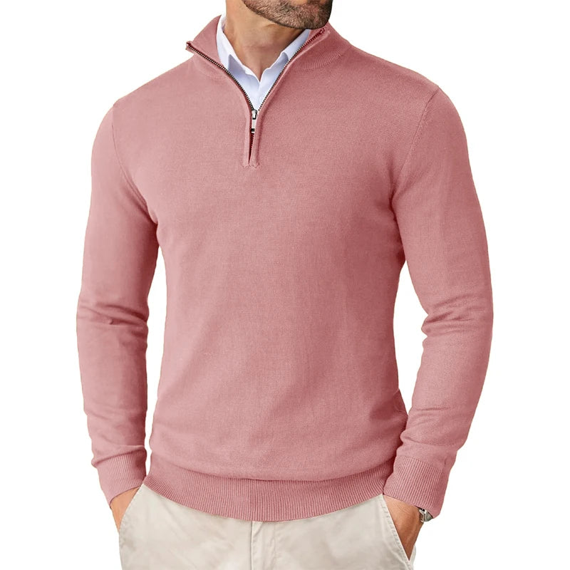 Casual Streetwear Sweaters Zipper Mock Neck
