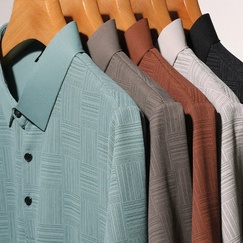 Men’s Printed Polo Shirt – Short Sleeve, Business Casual