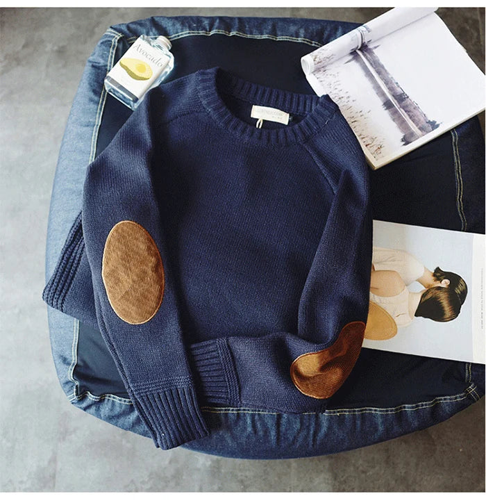 Oversized Sweater With Patch Designs