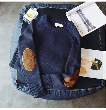 Oversized Sweater With Patch Designs