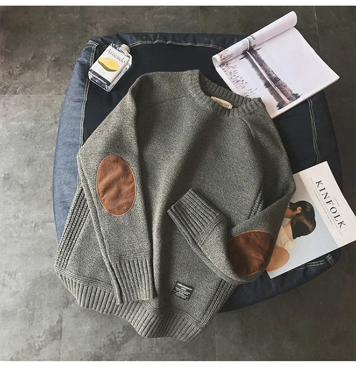 Oversized Sweater With Patch Designs