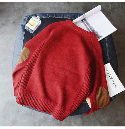 Oversized Sweater With Patch Designs