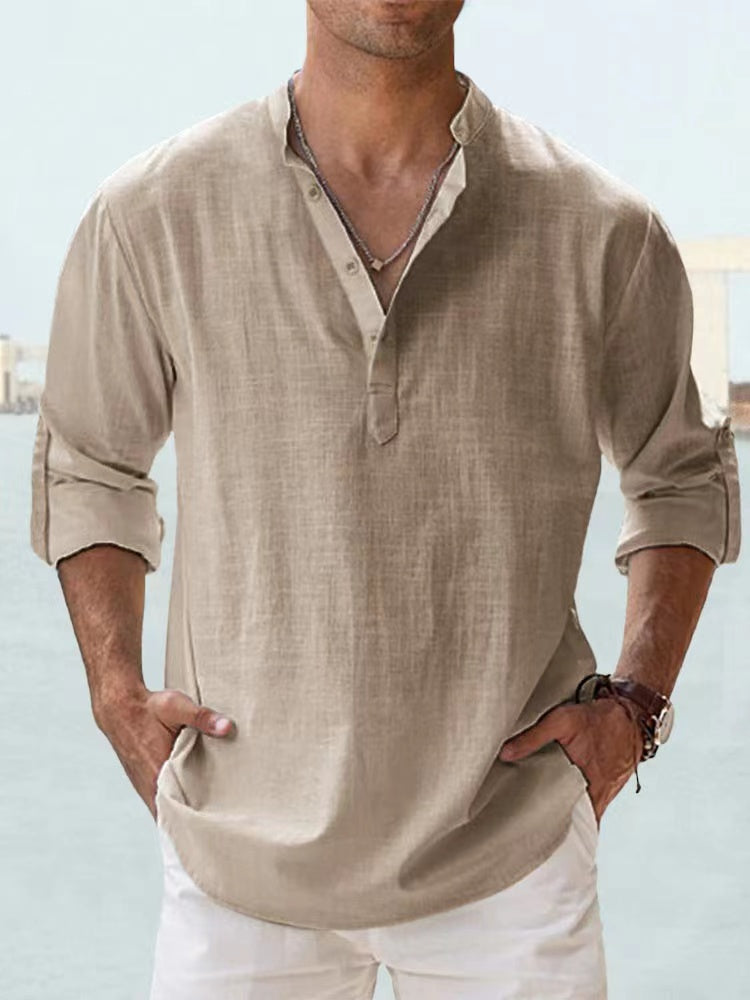 Long Classic Cotton Linen Shirt