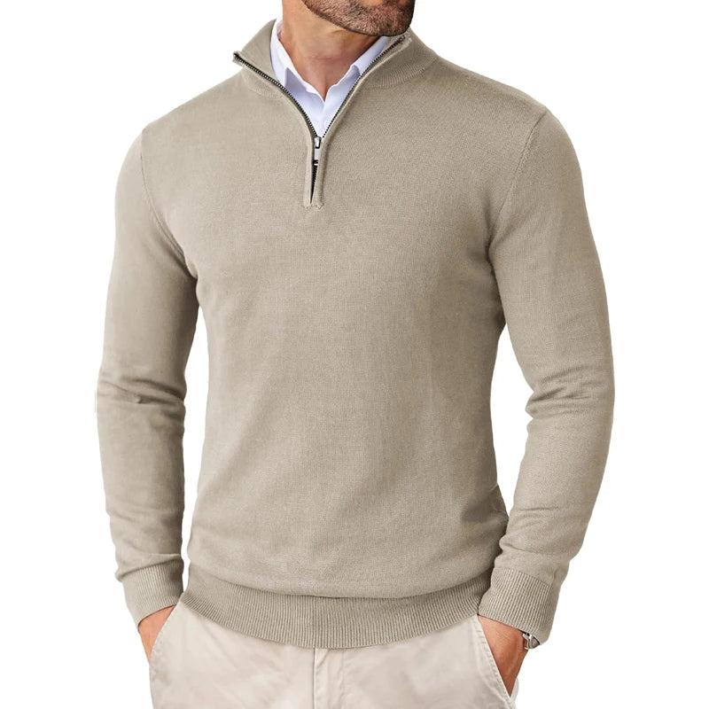 Casual Streetwear Sweaters Zipper Mock Neck