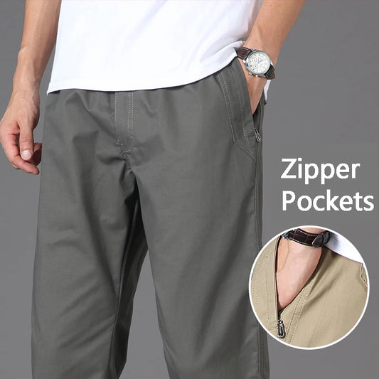 Mens Casual Pants With Zipper Pockets