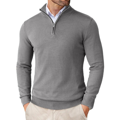 Casual Streetwear Sweaters Zipper Mock Neck
