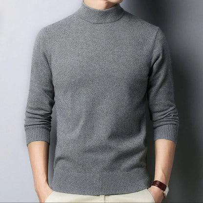 Men’s Mock Neck Sweater - Solid Color Knitwear Pullover
