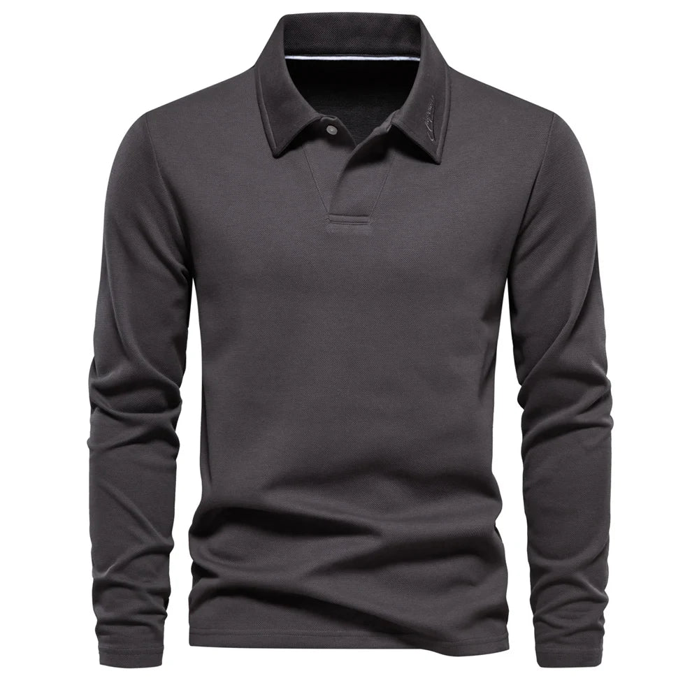 Men's Embroidery Polo Shirt With Turn Down Collar
