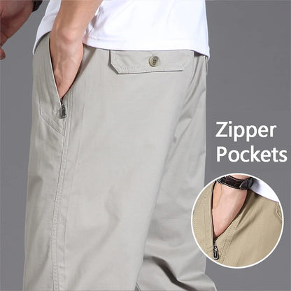 Mens Casual Pants With Zipper Pockets