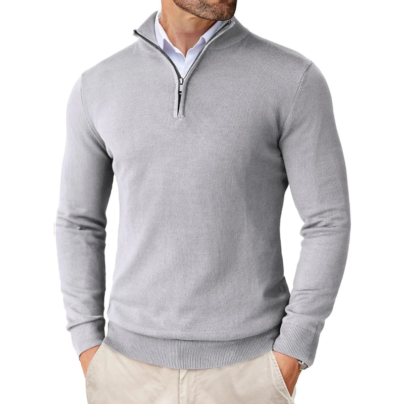 Casual Streetwear Sweaters Zipper Mock Neck