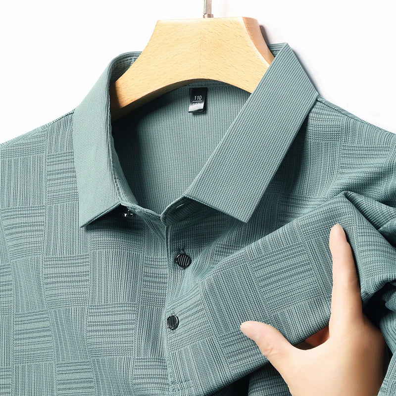 Men’s Printed Polo Shirt – Short Sleeve, Business Casual