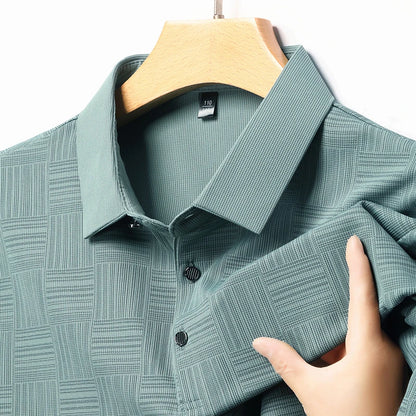 Men’s Printed Polo Shirt – Short Sleeve, Business Casual