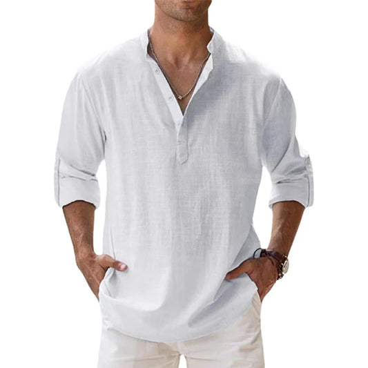 Long Classic Cotton Linen Shirt