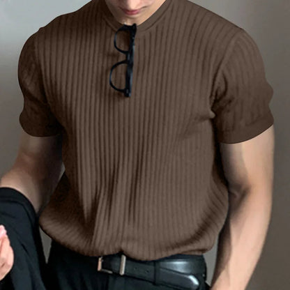 Men's Luxury O Neck Drapped Loose T-Shirt