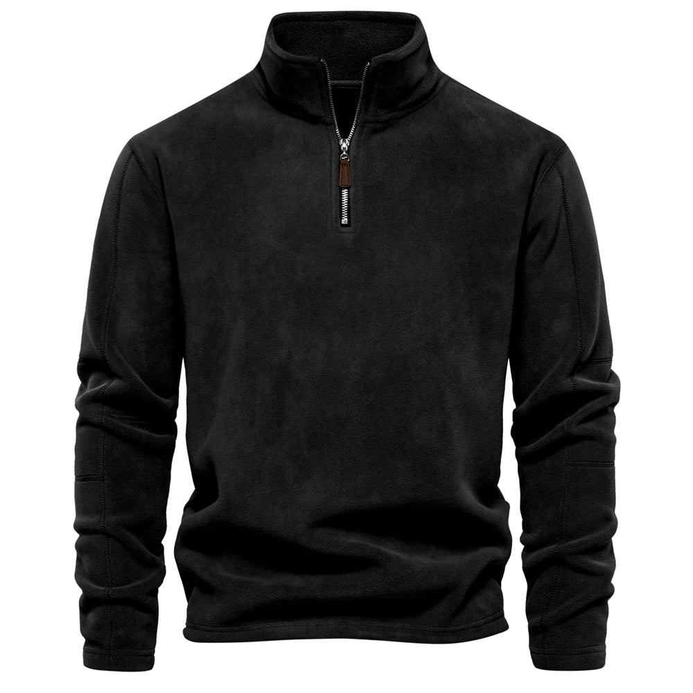 Men's Fleece Jacket with Zipper Neck