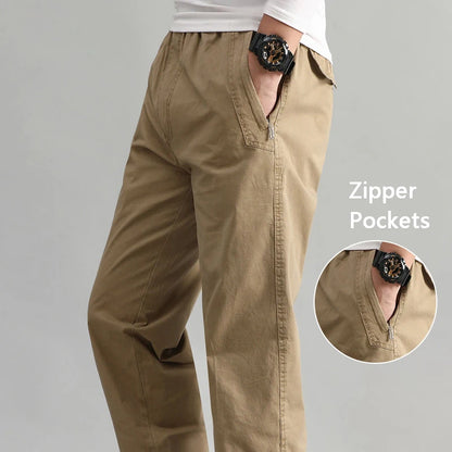 Mens Casual Pants With Zipper Pockets