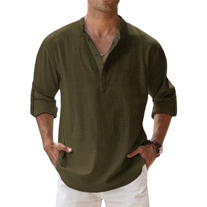 Long Classic Cotton Linen Shirt