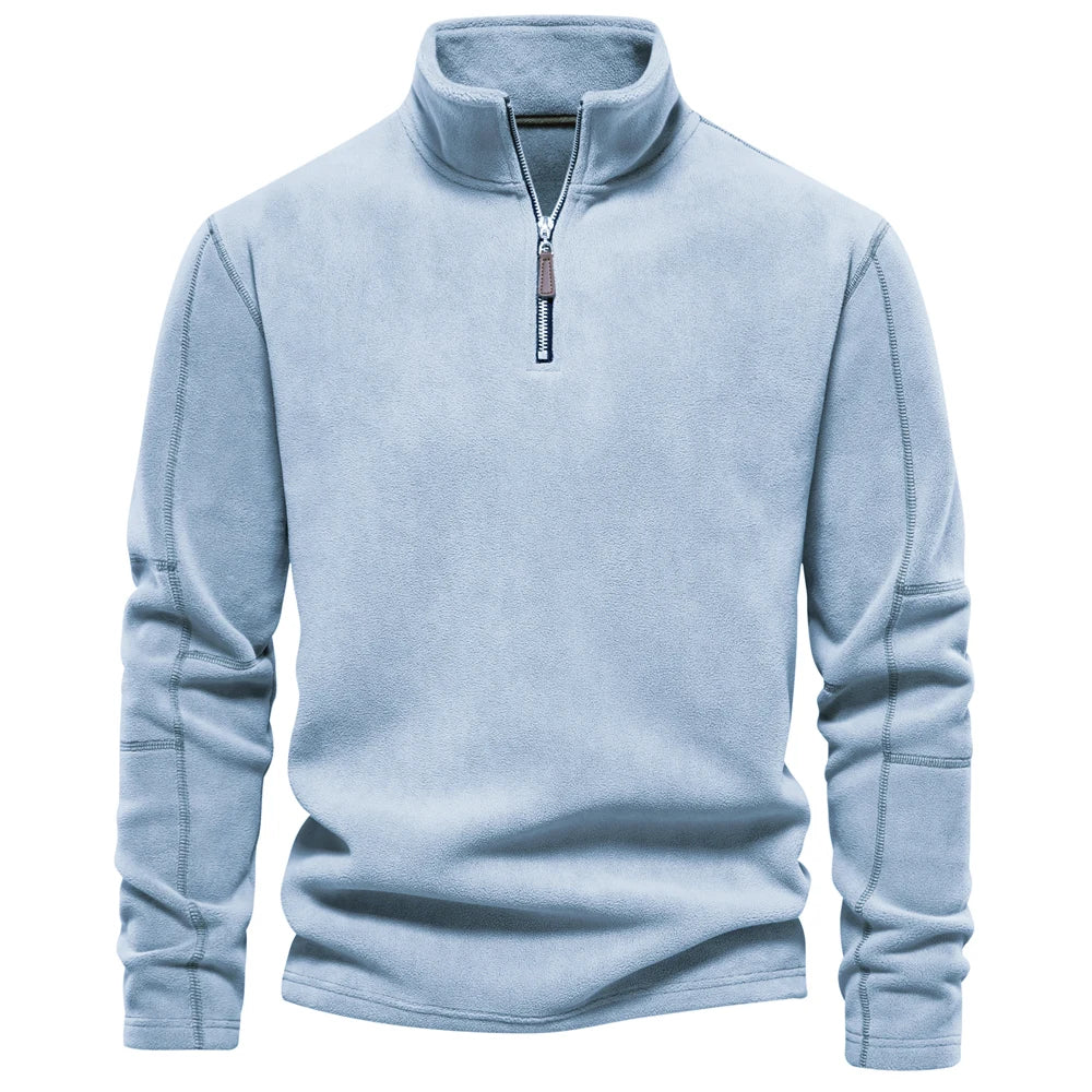 Men's Fleece Jacket with Zipper Neck