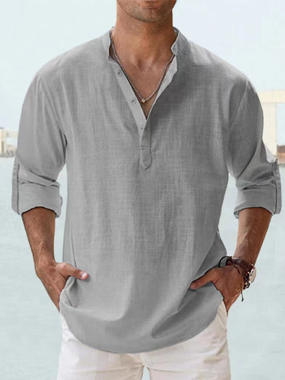 Long Classic Cotton Linen Shirt