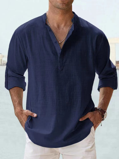 Long Classic Cotton Linen Shirt