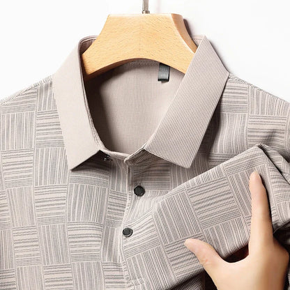 Men’s Printed Polo Shirt – Short Sleeve, Business Casual