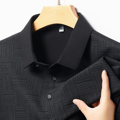Men’s Printed Polo Shirt – Short Sleeve, Business Casual