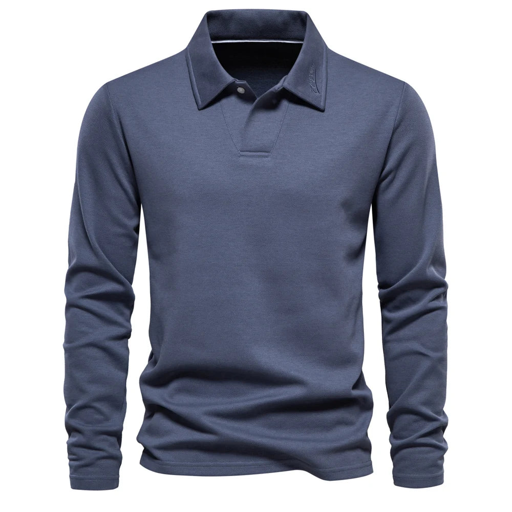 Men's Embroidery Polo Shirt With Turn Down Collar