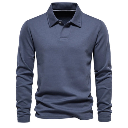Men's Embroidery Polo Shirt With Turn Down Collar