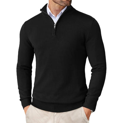 Casual Streetwear Sweaters Zipper Mock Neck