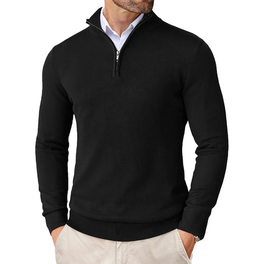 Casual Streetwear Sweaters Zipper Mock Neck