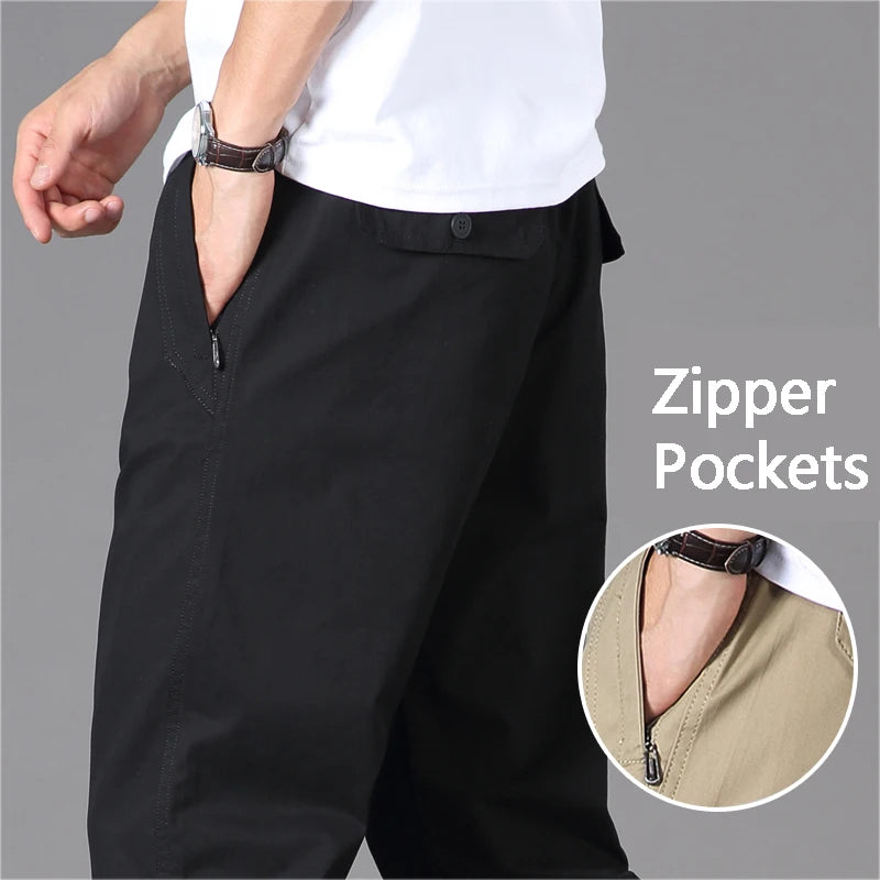 Mens Casual Pants With Zipper Pockets