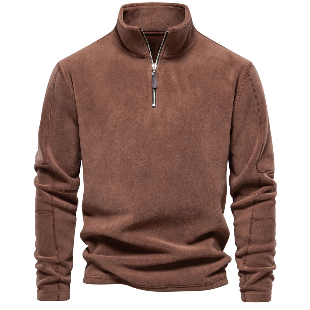 Men's Fleece Jacket with Zipper Neck
