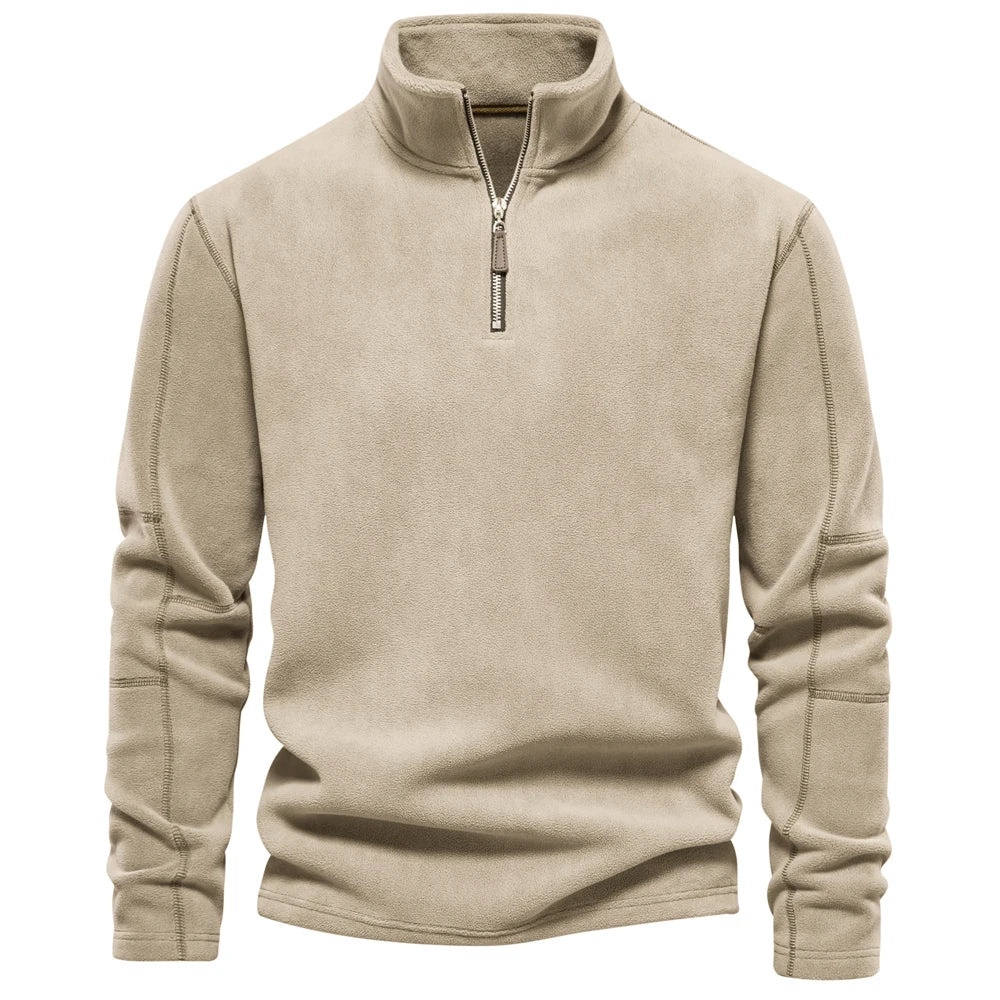 Men's Fleece Jacket with Zipper Neck