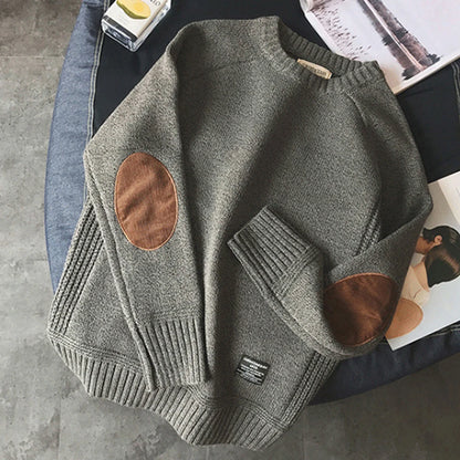 Oversized Sweater With Patch Designs