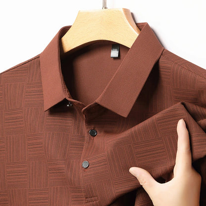 Men’s Printed Polo Shirt – Short Sleeve, Business Casual