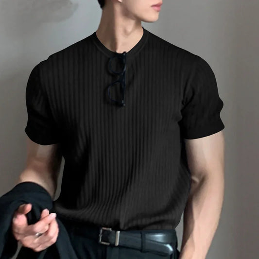 Men's Luxury O Neck Drapped Loose T-Shirt
