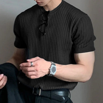 Men's Luxury O Neck Drapped Loose T-Shirt